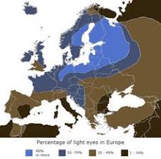 Percentage Map Of Blue Eyes In Europe Read That Blue Eyes Evolved About 10 000 Years Ago Europe Map Historical Geography Cartography