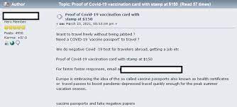 A viral test tells you if you have a current infection. A Passport To Freedom Fake Covid 19 Test Results And Vaccination Certificates Offered On Darknet And Hacking Forums Check Point Software