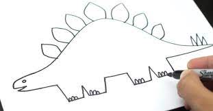 Learn how to draw a diplodocus with simple step by step instructions. How To Draw A Stegosaurus For Younger Artists Art For Kids Hub Easy Dinosaur Drawing Art For Kids Hub Dinosaur Drawing