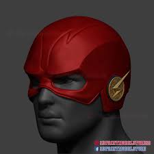 The Flash Cosplay Helmet Season 5 Dc Comic 3d Print Model In 2020 Cosplay Helmet Print Models Flash Cosplay