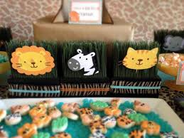 An animal safari themed 1st birthday party. Kara S Party Ideas Jungle Safari Themed Birthday Party Planning Supplies Decor