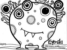 More detail about the wall. Many Eyes Monster Coloring Page By Koolkat S Art Bin Tpt