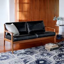 Mid Century Leather Show Wood Chair In 2021 Wooden Sofa Designs Leather Loveseat Wooden Sofa