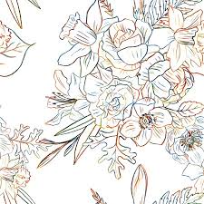 Visualizza altre idee su disegni, schizzi, matita. Vettoriale Disegno Floreale Senza Soluzione Di Continuita Con Un Colorato Doodle Fiore Da Matite Colorate Rose Narcisi Fiori Di Giglio Germogli E Foglie Disegnati A Mano Illustrazione Vettoriale Linea Image 42119426