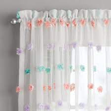 Your Zone Pom Pom Girls Bedroom Single Curtain Panel 38 X 84 Multicolor Walmart Com In 2021 Girls Room Curtains Girls Bedroom Curtains Unicorn Room Decor