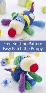 Free Knitting Pattern For Easy Patch The Puppy By Amanda Berry In 2020 Knitting Patterns Free Dog Baby Boy Knitting Patterns Boys Knitting Patterns Free