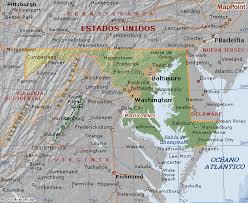 Mapa de los estados unidos con sus estados. Mapa De Maryland Ubicacion Y Geografia