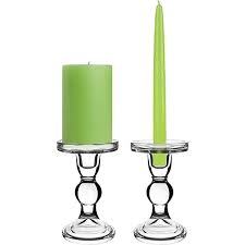 Clear glass pillar candle holders modern simple lines 7.5 inches set of 3. 5 5 X 3 25 Inch Bubble Glass Pillar And Taper Candle Holder Glass Vases Depot