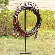 Holds up to 150' of ½ hose or 50' of 5/8 hose. Treezitek Free Standing Garden Hose Holder Metal Decorative Sturdy Attractive Hose Storage Stand For Yard Hoses Accessories Watering Equipment Urbytus Com