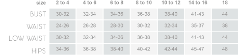 Vintage Inspired Organic Clothing Sizing Chart Soul