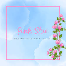 Best sky wallpaper, desktop background for any computer, laptop, tablet and phone. Floral Watercolor Frame In The Sky Blue Backdrop 1922132 Vector Art At Vecteezy