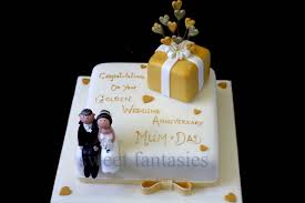 Golden Wedding Anniversary 2 Cake By Sweet Fantasies Wedding Anniversary Cakes 50th Anniversary Cakes 50th Wedding Anniversary Cakes