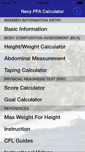 Navy Pfa Calc Apprecs