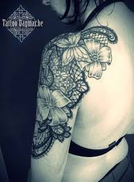 Their lovers and men love seeing their ladies wearing these things. 40 Quarter Sleeve Tattoos Art And Design Lace Tattoo Lace Shoulder Tattoo Quarter Sleeve Tattoos