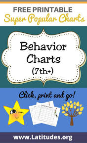 free printable behavior charts for teachers students 7th