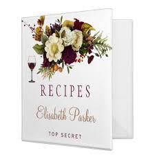 Autumn Floral Burgundy Bridal Shower Recipe Book 3 Ring Binder Affiliate Sponsored Shower Br Bridal Shower Recipe Book Bridal Shower Food Burgundy Bridal