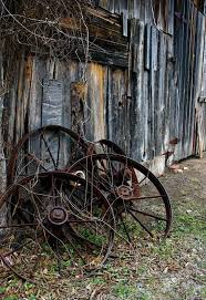 Old Barn And Wheels Old Barns Old Barn Country Barns