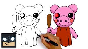 Roblox characters drawings no face : How To Draw Roblox Piggy Step By Step Youtube
