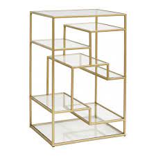 Glass display cabinets come in every style imaginable, from wall mounted cases to retail counters to small countertop dust covers. Buy Nordal Display Cabinet With Glass Shelves Gold Amara