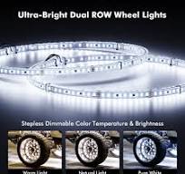Ehaho Super Bright Double Row Pure White Wheel Lights - 4 wheel-15.5" 2-Row  Pure White