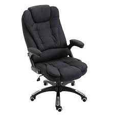 Executive Recline Extra Padded Office Chair Standard Black Fabric Daal S Home