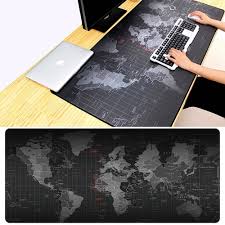 Extended Large Anti-Slip World Map Pattern Soft Rubber Smooth Cloth Surface  Game Mouse Pad Keyboard