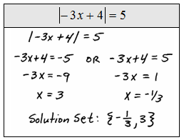 Apply The Usual Steps For Solving To Obtain The Absolute Value Alone On One Side Absolute Value Equations Absolute Value Equations