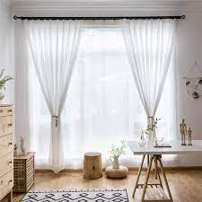 White Chiffon Sheer Curtain Modern Breathable Sheer Curtain Living Room Bedroom Nursery Fabric One Panel Sheers Curtains Living Room Curtains Living Room Living Room Decor Curtains