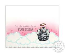 Sunny Studio Stamps Pet Sympathy Sorry For The Loss Of Your Fur Baby Cat Angel Card By Mendi Yoshikawa Pet Sympathy Cards Pet Sympathy Sympathy Cards
