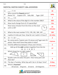 mental maths year 3 worksheets