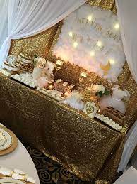Heaven Sent Baby Shower Party Ideas Photo 23 Of 43 Heavenly Baby Shower Angel Baby Shower Baby Shower Princess