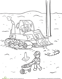 The finished book creates a great way to review and reinforce what they have learned. Construction Yard Worksheet Education Com Construction Coloring Pages Coloring Pages Concrete And Cranes