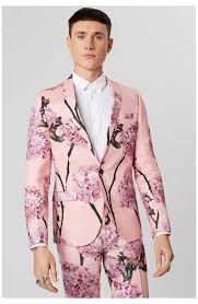 Black And White Floral Suit Harry Styles Rossa Skinny Fit Pink Suit Jacket With Floral Print Pink Suit Jacket Rossa Skinny Fit Pink Suit Jacket With Flo In 2020 Floral Suit Jacket Floral Suit Men Pink Suit