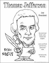 President of the united states: Printable Coloring Page Of Photo Of Thomas Jefferson Coloring Home