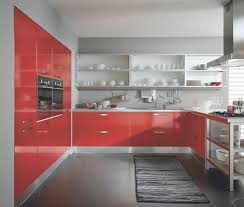 high gloss red kitchen cabinet red