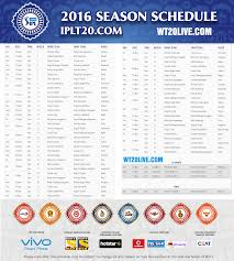 Vivo Ipl 9 2016 Schedule Time Table Pdf Free Download