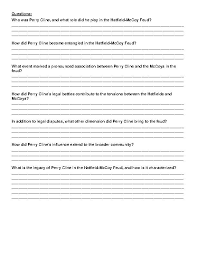 Hatfield and McCoy- Perry Cline Article and Questions Assignment