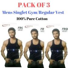 Details About Mens Singlet Cotton Sleeveless Color Gym Casual Vest Pack Of 3 Rupa Frontline