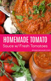 Homemade Tomato Sauce Using Fresh Tomatoes Garlic Onions Herbs And Wine Fresh Tomato Recipes Homemade Tomato Sauce Pasta Sauce Homemade