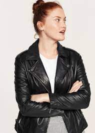 Cazadora Biker Piel Tallas Grandes Violeta By Mango Espana Biker Jacket Womens Biker Jacket Leather Biker Jacket