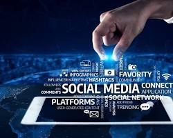 Image of modern content marketing innovation infographics interactive digital content social media storytelling brand podcast studio virtual reality marketing experience