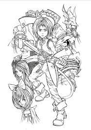 Full Time Playable Characters Of Final Fantasy Ix Coloring Page Free Printable Coloring Pages