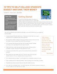 10 Tips To Help College Students Budget And Save Their Money Student Flyer Summer 2017 College Student Budget Budgeting Financial Success