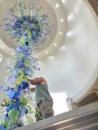 Each piece of glass is individually hand blown and may be. Blown Glass Chandelier Glass Chandelier Blown Glass Pendant Lights