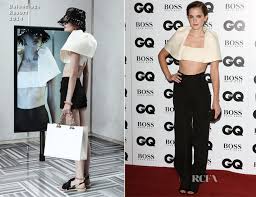 Emma watson put a gothic twist on her signature style while attending the little women premiere in new york city on saturday. Emma Watson In Balenciaga Gq Men Of The Year Awards Red Carpet Fashion Awards