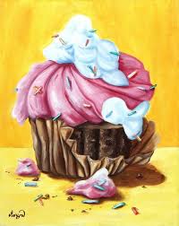 Cup Cake Au Crayon Peinture Alimentaire Peinture Cupcake Et Dessin De Petit Gateau