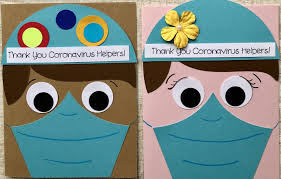 Handmade thank you cards with wax resist paint technique crayon resist art: Kathy S Art Project Ideas Coronavirus Helpers Thank You Card