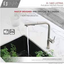 Founded in 1945, brown jordan inc. Stylish Latina Stainless Steel 1 Handle Deck Mount High Arc Handle Lever Kitchen Faucet K 146s Rona