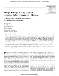 Check spelling or type a new query. Pdf Omega 3 Omega 6 Fatty Acids For Attention Deficit Hyperactivity Disorder