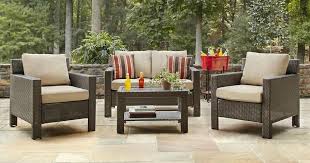 Hampton Bay Beverly 4 Piece Patio Deep Seating Set Hampton Bay Patio Furniture White Wicker Patio Furniture Patio Furniture Collection